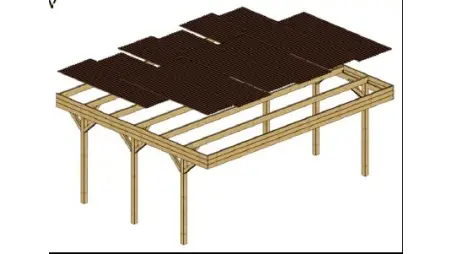 Carport, abri de voiture  6.06x5.03 m - 30 m2 - couverture PVC 