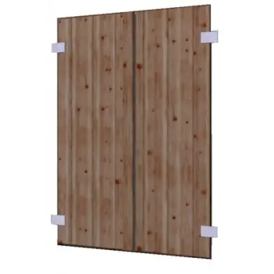 Volets en bois pour fenêtre, imprégnés en marron - ensemble