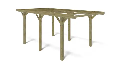 Carport, abri de voiture  3.04x5.12 m - 15.56 m2