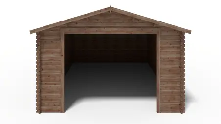 Garage en bois - 24m2 - 4x6m - imprégné - Ep. 28mm - couleur: marron