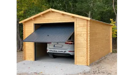 Garage en bois - 24m2 - 4x6m - imprégné - Ep. 28mm - couleur: marron
