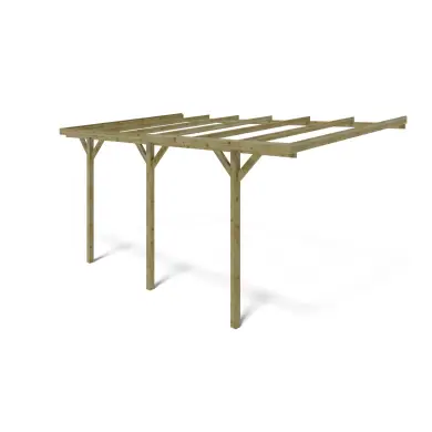 Carport, abri de voiture  3x5.24 m - 15 m2 - adossé 