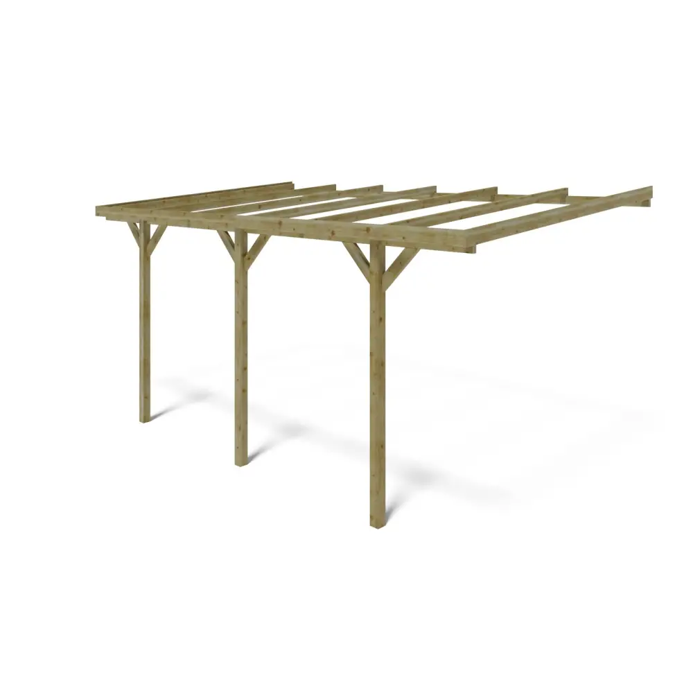 Carport, abri de voiture  3x5.24 m - 15 m2 - adossé 