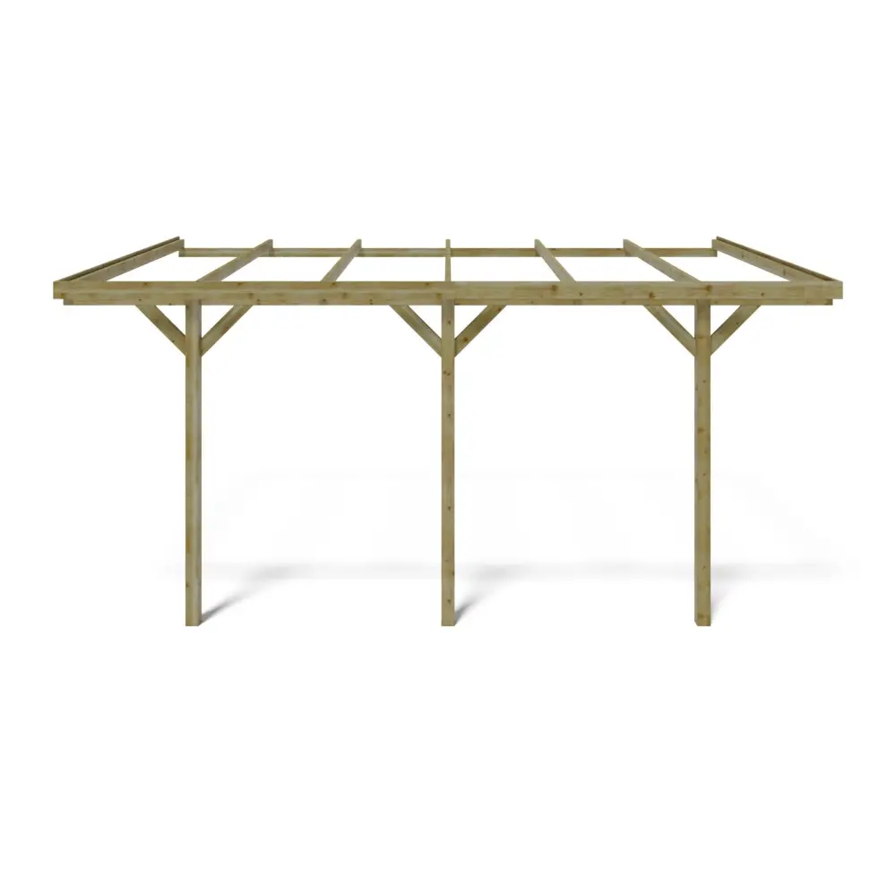 Carport, abri de voiture  3x5.24 m - 15 m2 - adossé 