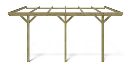 Carport, abri de voiture  3x5.24 m - 15 m2 - adossé 
