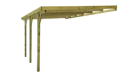 Carport, abri de voiture  3x5.24 m - 15 m2 - adossé 
