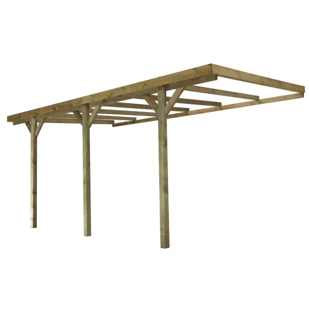 Carport, abri de voiture  3x5.24 m - 15 m2 - adossé 
