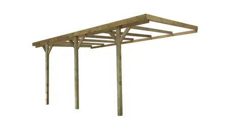 Carport, abri de voiture  3x5.24 m - 15 m2 - adossé 