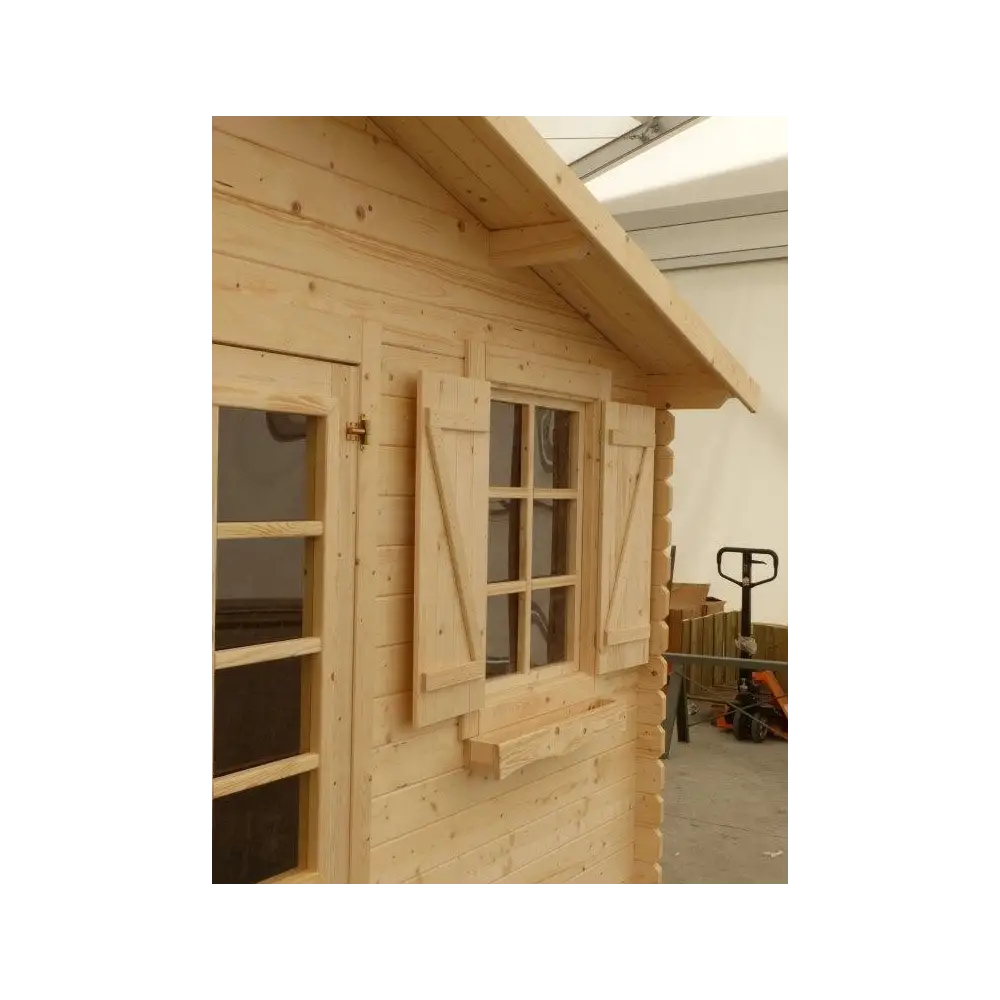 Abri de jardin en bois - 12m2 - 4x3m - Ep. 28mm - Couleur: naturel