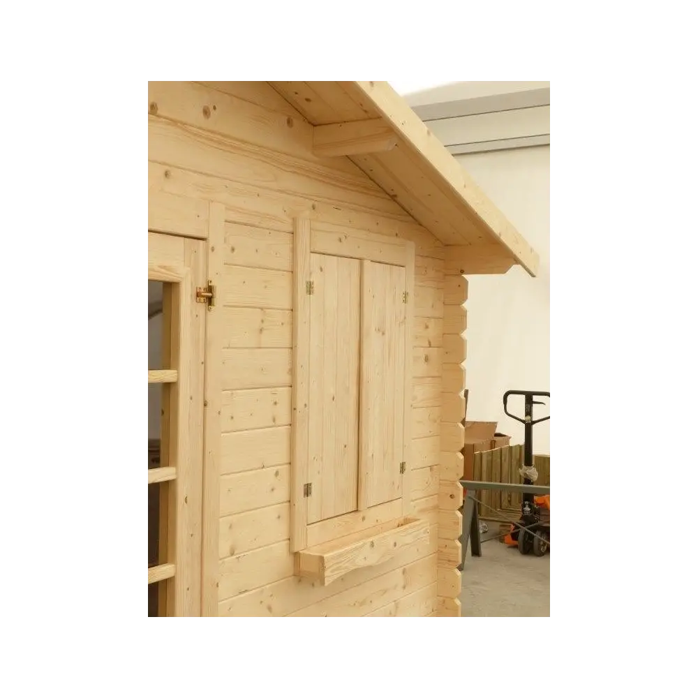 Abri de jardin en bois - 12m2 - 4x3m - Ep. 28mm - Couleur: naturel