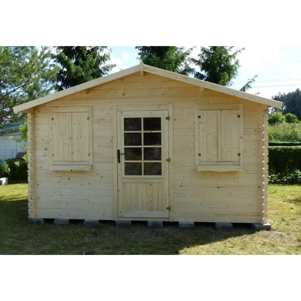 Abri de jardin en bois - 12m2 - 4x3m - Ep. 28mm - Couleur: naturel