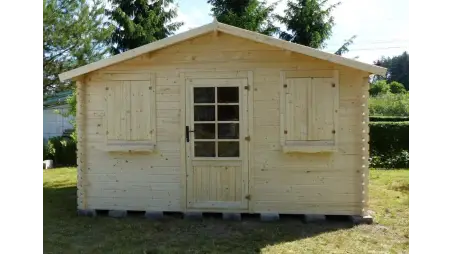 Abri de jardin en bois - 12m2 - 4x3m - Ep. 28mm - Couleur: naturel