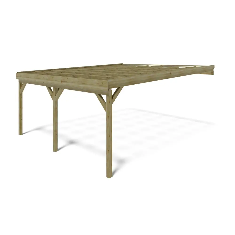 Carport, abri de voiture  5.8x5.06 m - 29 m2 - adossé 