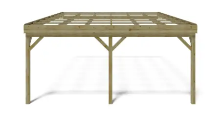 Carport, abri de voiture  5.8x5.06 m - 29 m2 - adossé 