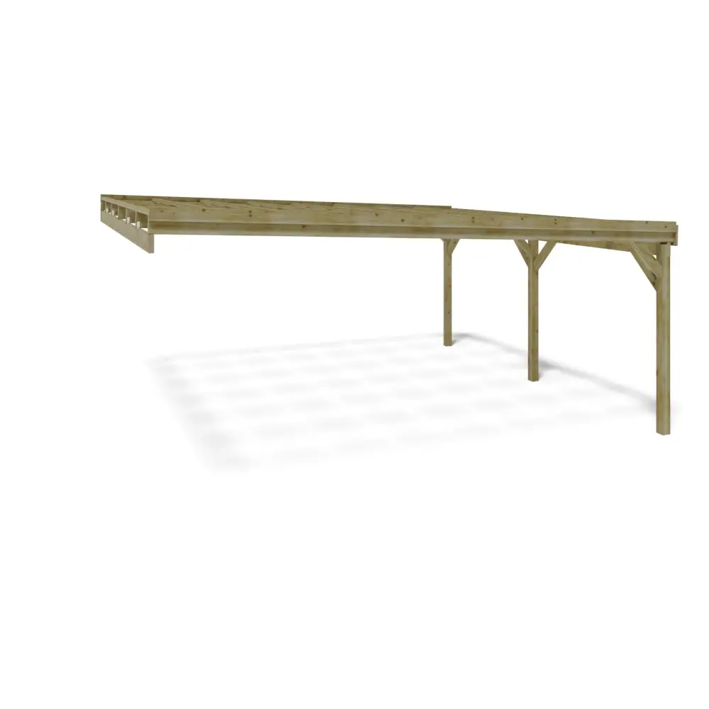 Carport, abri de voiture  5.8x5.06 m - 29 m2 - adossé 