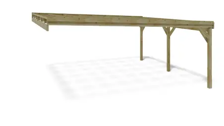 Carport, abri de voiture  5.8x5.06 m - 29 m2 - adossé 