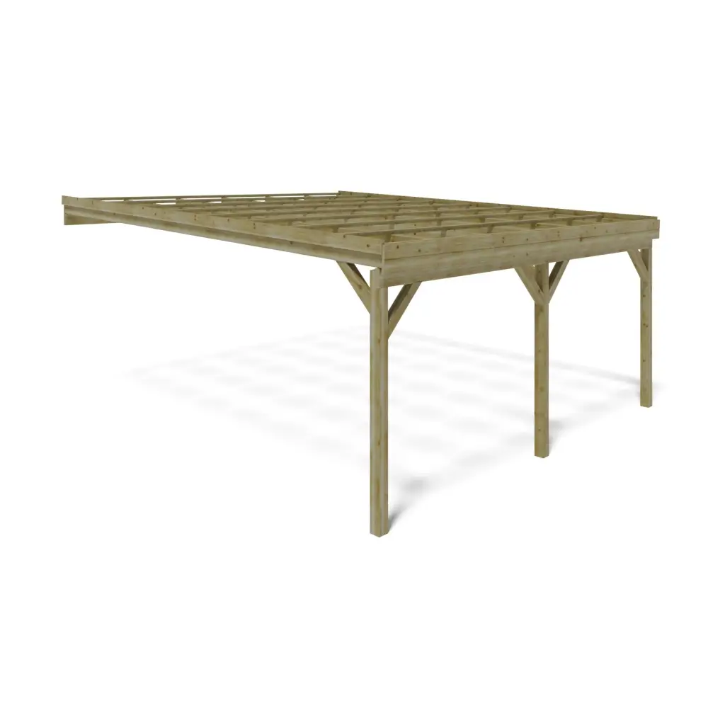 Carport, abri de voiture  5.8x5.06 m - 29 m2 - adossé 