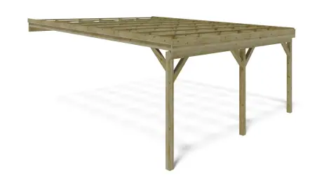 Carport, abri de voiture  5.8x5.06 m - 29 m2 - adossé 