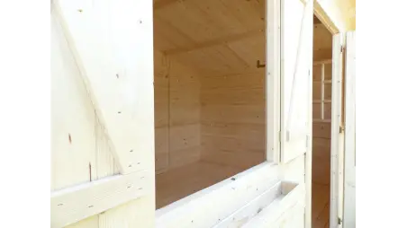 Abri de jardin en bois - 12m2 - 4x3m - Ep. 28mm - Couleur: naturel