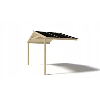 Avant-toit en bois 4x3m pour le chalet de jardin 4m, couleur naturel