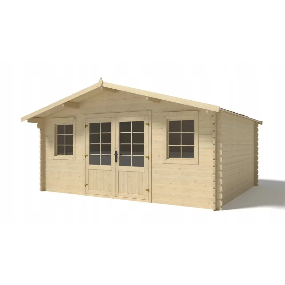 Abri de jardin en bois - 19.2m2 - 4.8x4m - Ep. 40mm - Couleur: naturel