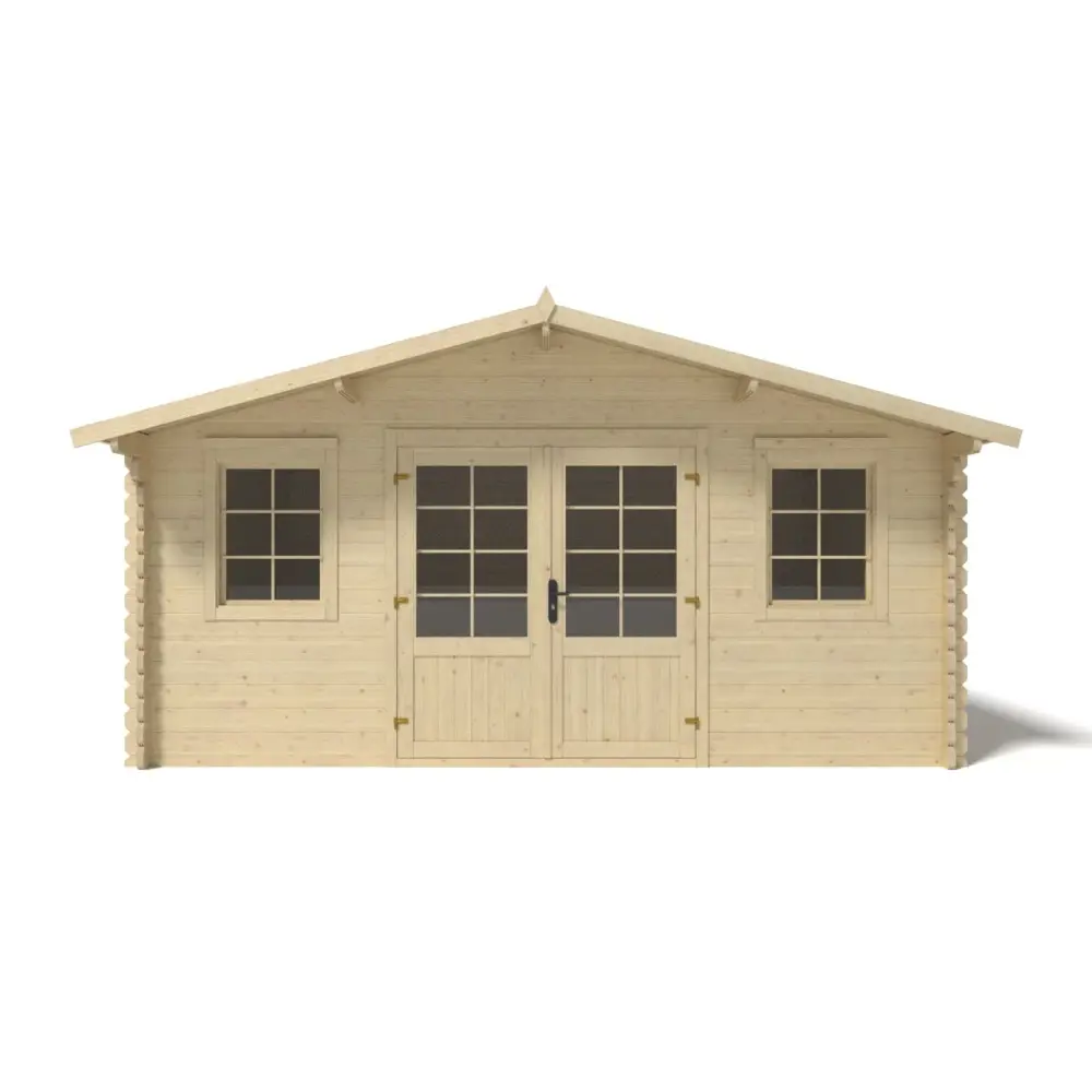 Abri de jardin en bois - 19.2m2 - 4.8x4m - Ep. 40mm - Couleur: naturel