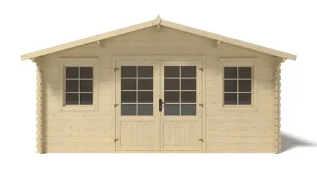 Abri de jardin en bois - 19.2m2 - 4.8x4m - Ep. 40mm - Couleur: naturel