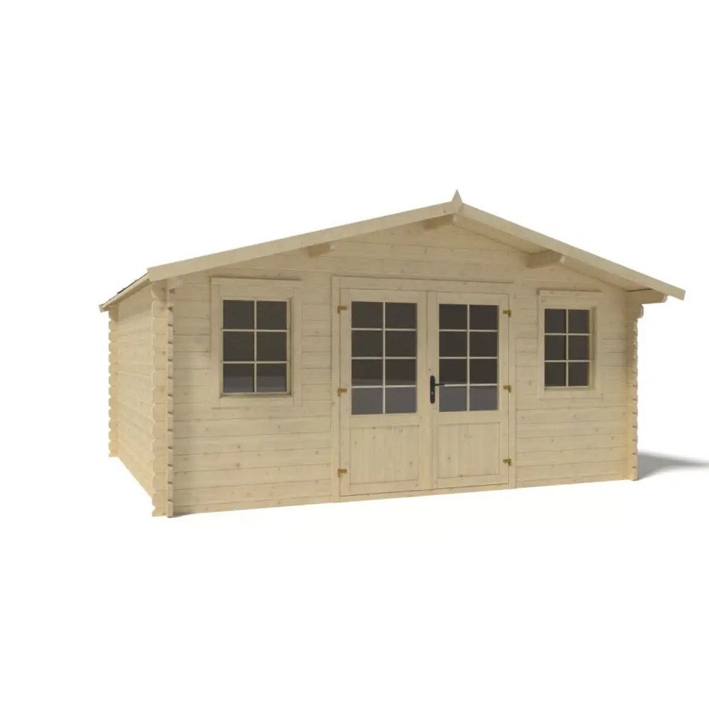 Abri de jardin en bois - 19.2m2 - 4.8x4m - Ep. 40mm - Couleur: naturel