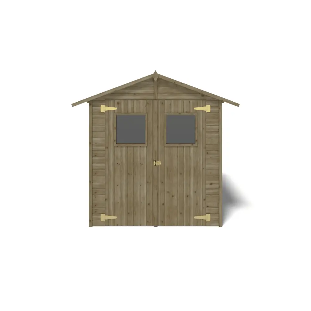 Abri de jardin en bois 3.46 m2 - 1.9x1.82 m - traité - Couleur: vert