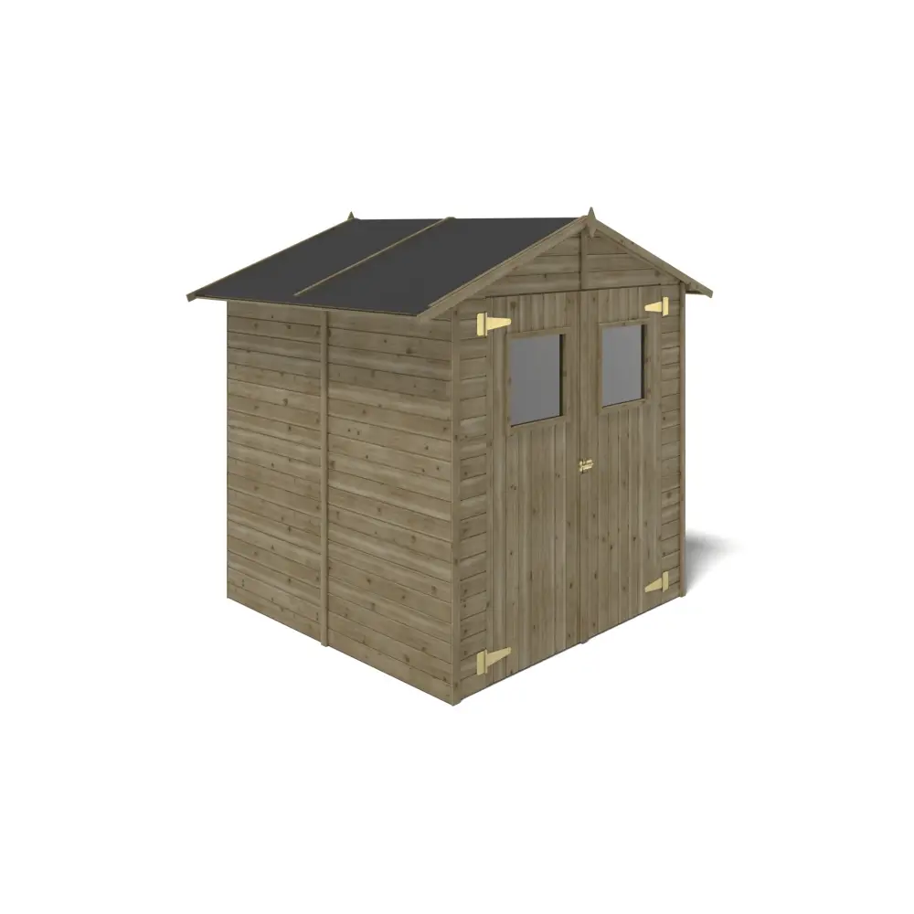 Abri de jardin en bois 3.46 m2 - 1.9x1.82 m - traité - Couleur: vert