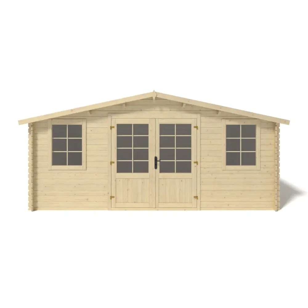 Abri de jardin en bois - 20m2 - 5x4m - Ep. 28mm - Couleur: naturel