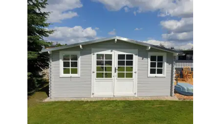 Abri de jardin en bois - 20m2 - 5x4m - Ep. 28mm - Couleur: naturel