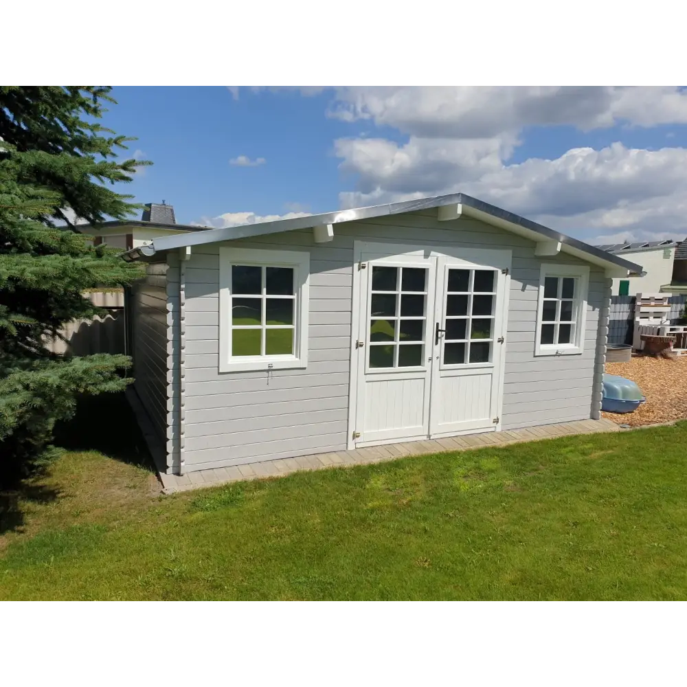 Abri de jardin en bois - 20m2 - 5x4m - Ep. 28mm - Couleur: naturel