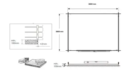 Abri de jardin en bois - 16m2 - 4x4m - Ep. 40mm - Couleur: naturel