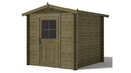 Abri de jardin en bois - 4.75m2 - 1.9x2.5m - Traité - Ep. 28mm - Couleur: vert