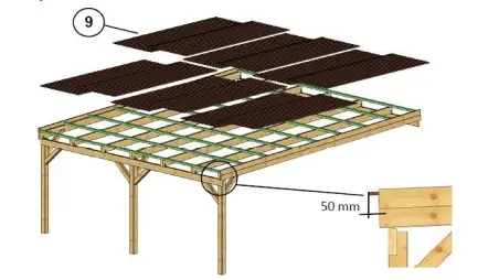 Carport, abri de voiture  5.8x5.06 m - 29 m2 - couverture PVC 