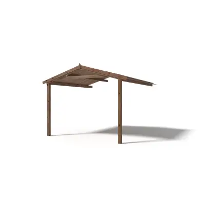 Avant-toit en bois 3x3m pour le chalet de jardin 3m, traité, marron