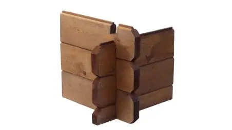 Terrasse en bois avec balustrade pour abri en bois - 9m2 - 3m x 3m - imprégnée - couleur: marron