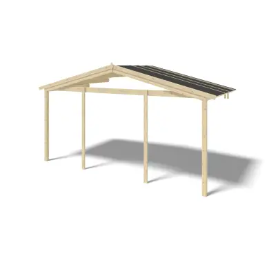 Avant-toit en bois 5x2m pour le chalet de jardin 5m, couleur naturel