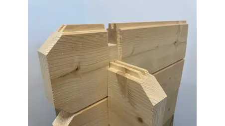 Terrasse en bois avec balustrade pour abri en bois - 18m2 - 6m x 3m - couleur: naturel