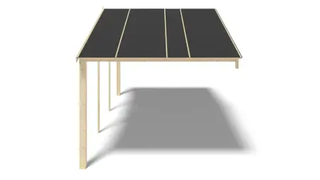 Avant-toit en bois 6x3m pour le chalet de jardin 6m, couleur naturel