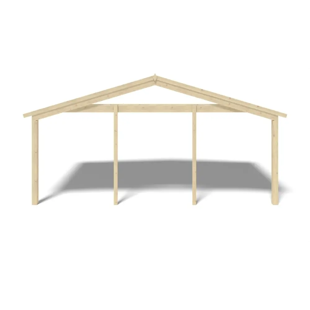 Avant-toit en bois 6x3m pour le chalet de jardin 6m, couleur naturel