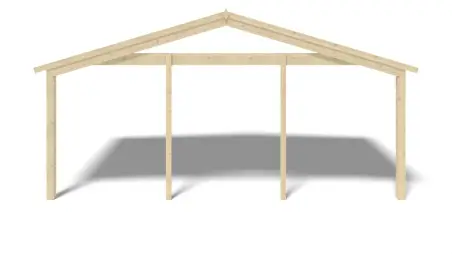 Avant-toit en bois 6x3m pour le chalet de jardin 6m, couleur naturel