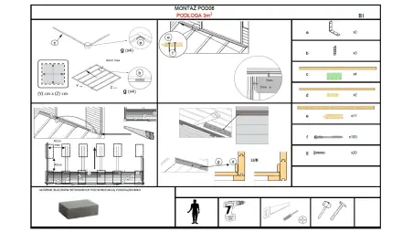 Plancher universel pour abris de jardin - 28 mm - paquet de 3 m2 - Non traité