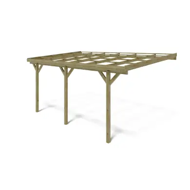 Carport, abri de voiture  3x5.24 m - 15 m2 - adossé 