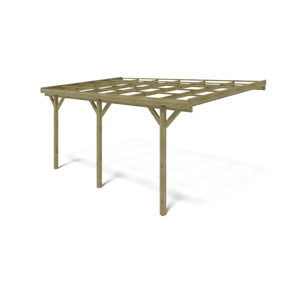 Carport, abri de voiture  3x5.24 m - 15 m2 - adossé 