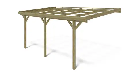 Carport, abri de voiture  3x5.24 m - 15 m2 - adossé 