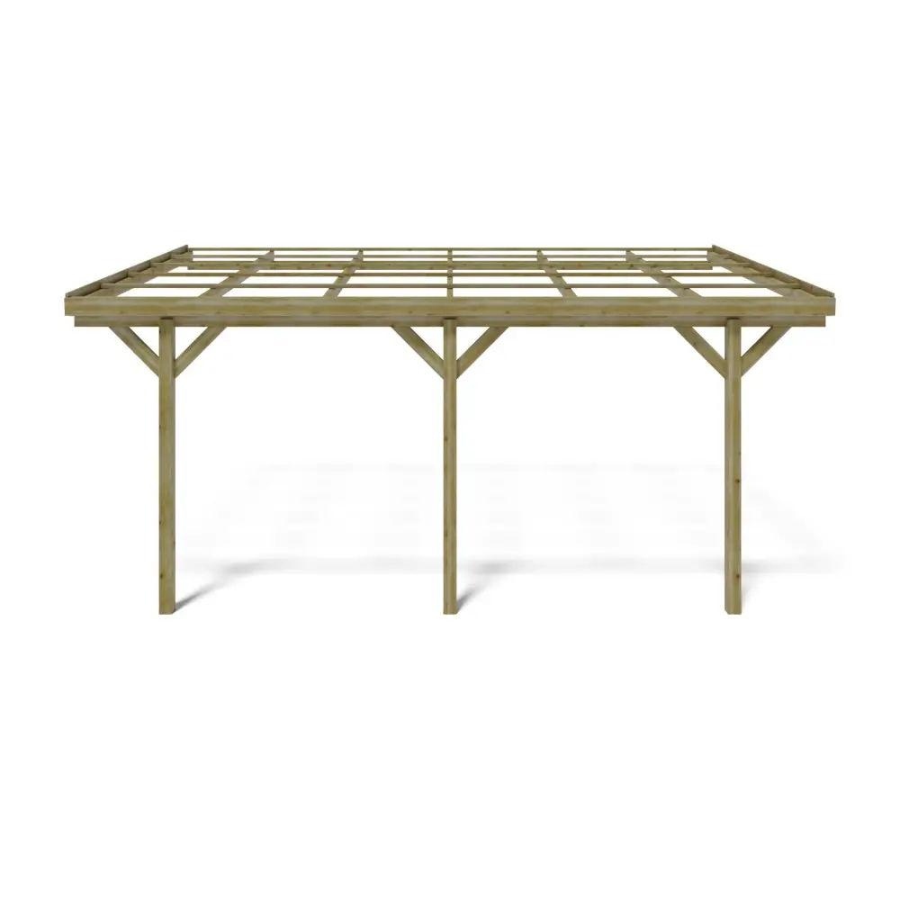 Carport, abri de voiture  3x5.24 m - 15 m2 - adossé 