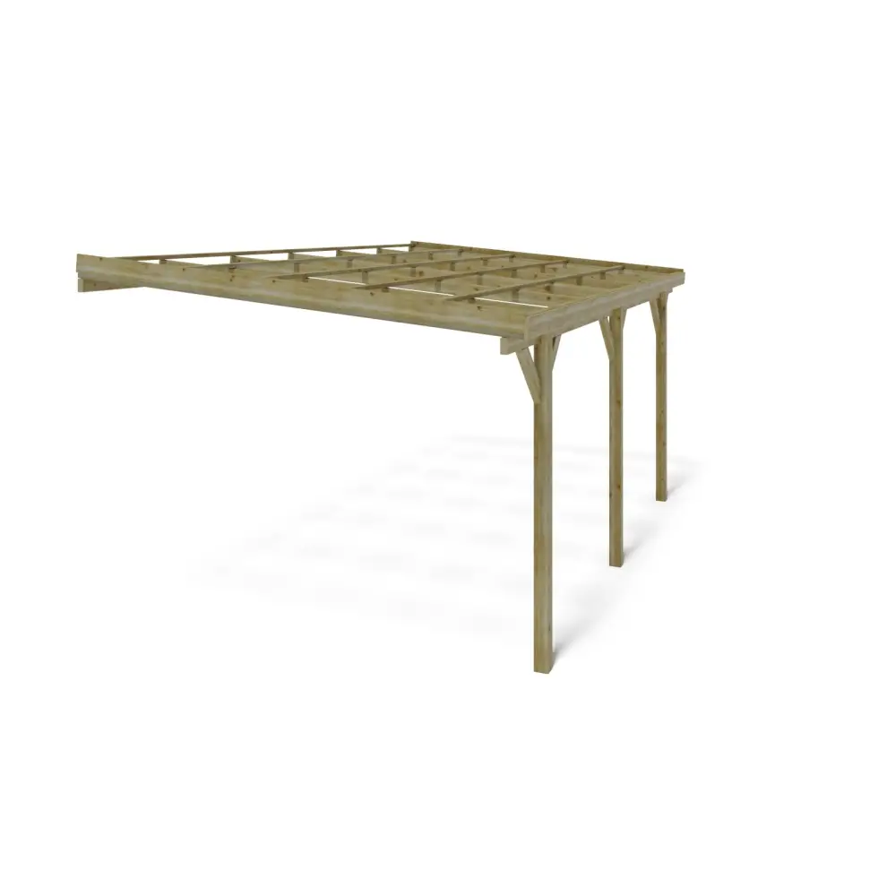 Carport, abri de voiture  3x5.24 m - 15 m2 - adossé 