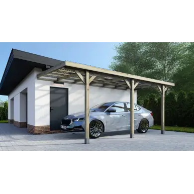 Carport, abri de voiture  3x5.24 m - 15 m2 - couverture PVC 